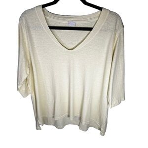 Poetry V-NECK T-SHIRT Pigment-dyed hemp & organic cotton Light Yellow